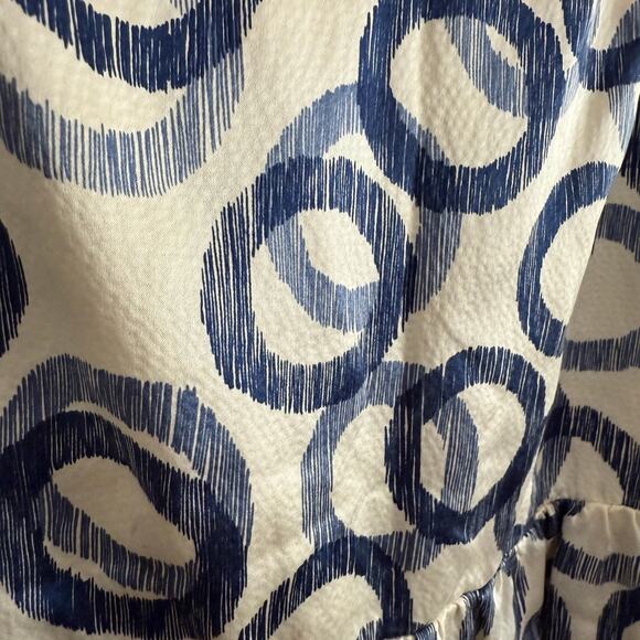 JUICY COUTURE | Y2K Vintage Hammered Silk Blue Circle Babydoll Top Size 6 - Picture 3 of 6